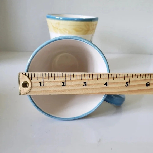 Pier One Imports set of 2 Large Ceramic Floral Multi-colored Coffee Mugs. - Picture 6 of 7